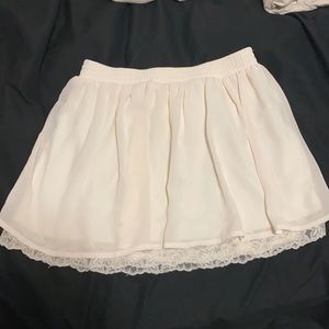 White stretchy silky skirt
